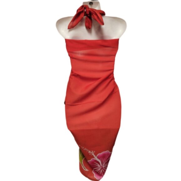 Cover Up Long Wrap, Halter or Strapless Wrap Dress Cotton Coverups - Picture 5 of 13